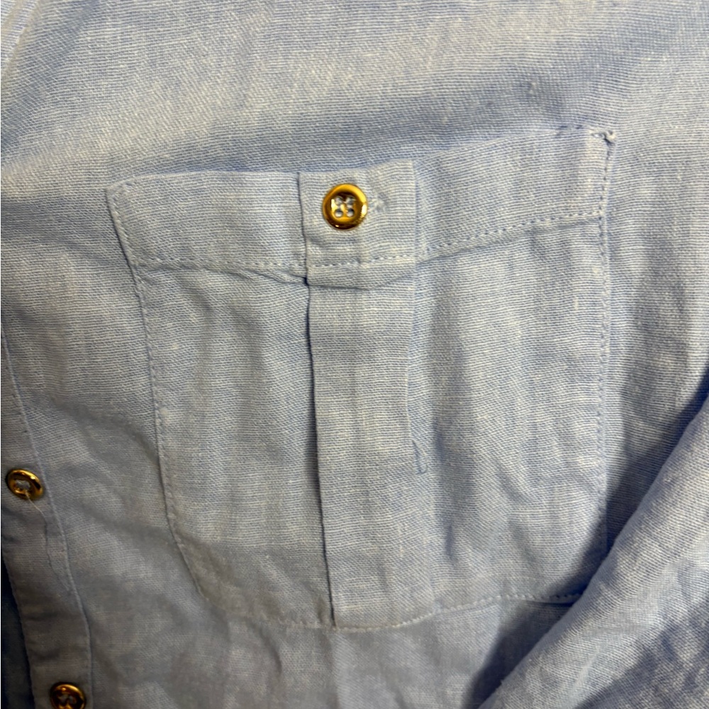 Zara TRF Collection Linen Blend Cargo Safari Fitted Blouse Button Size L -3882 - Picture 2 of 3